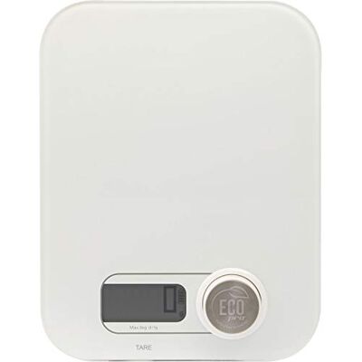 Weis Eco Pro Küchenwaage aus Kunststoff und Glas in der Farbe Weiß, Maße: 19cm x 24,5cm x 4,2cm, 10531 Weis Eco Pro Küchenwaage aus Kunststoff und Glas in der Farbe Weiß, Maße: 19cm x 24,5cm x 4,2cm, 10531