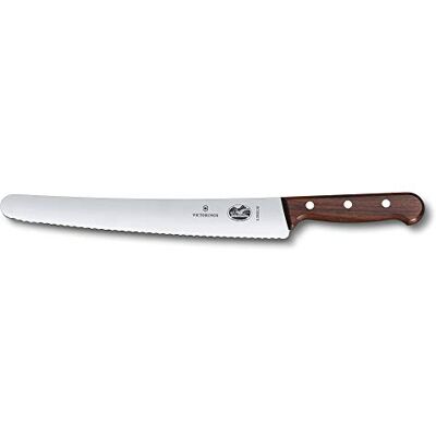 Victorinox Wood, Brot- und Konditormesser, Küchenmesser, Wellenschliff, Extra Scharfe Klinge, Swiss Made, Rostfreier Stahl, Holzgriff Victorinox Wood, Brot- und Konditormesser, Küchenmesser, Wellenschliff, Extra Scharfe Klinge, Swiss Made, Rostfreier Stahl, Holzgriff