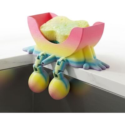 Generic Cute Hanging Sponge Holder with Drainage, Smile Face Hanging Sink CDDY Sponge Holder for Kitchen Sink Accessories 3D Printed Organizer With Drainage Holes And Legs Plastic Shelf For Sponges And Generic Cute Hanging Sponge Holder with Drainage, Smile Face Hanging Sink CDDY Sponge Holder for Kitchen Sink Accessories 3D Printed Organizer With Drainage Holes And Legs Plastic Shelf For Sponges And