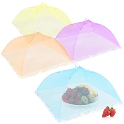 com-four ® 4X Speisehauben, Faltbare Obsthaube 45 cm, Bunte Abdeckhauben Fliegen-Schutz Fliegenschutz und Insektenschutz beim Essen com-four ® 4X Speisehauben, Faltbare Obsthaube 45 cm, Bunte Abdeckhauben Fliegen-Schutz Fliegenschutz und Insektenschutz beim Essen