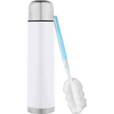 GRÄWE Thermoflasche, Edelstahl, 1L Vakuum-Isolierte Isolierflasche mit Drehverschluss und Trinkbecher, Auslaufsicher, Weiß GRÄWE Thermoflasche, Edelstahl, 1L Vakuum-Isolierte Isolierflasche mit Drehverschluss und Trinkbecher, Auslaufsicher, Weiß