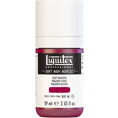 Liquitex 1959300 Professional Acrylfarbe Soft Body Künstlerfarbe in cremiger deckender Konsistenz, hohe Pigmentierung, lichtecht & alterungsbeständig, 59ml Flasche Dunkelmagenta Liquitex 1959300 Professional Acrylfarbe Soft Body Künstlerfarbe in cremiger deckender Konsistenz, hohe Pigmentierung, lichtecht & alterungsbeständig, 59ml Flasche Dunkelmagenta
