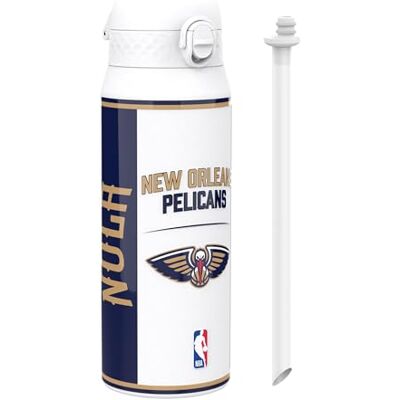 ion8 NBA New Orleans Pelicans Trinkflasche Mit Herausnehmbarem Strohhalm, 750ml/24oz, Auslaufsichere Isolierflasche, Leicht Zu Öffnen, Sicherer Verschluss, Spülmaschinenfest, Klappdeckel, Metallflasche ion8 NBA New Orleans Pelicans Trinkflasche Mit Herausnehmbarem Strohhalm, 750ml/24oz, Auslaufsichere Isolierflasche, Leicht Zu Öffnen, Sicherer Verschluss, Spülmaschinenfest, Klappdeckel, Metallflasche