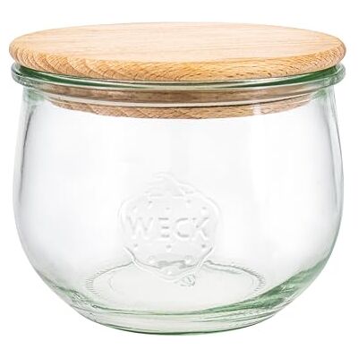 Weck Gläser Tulpenform #744 (6 Stück, Inhalt 500 ml, Vorratsglas mit Holzdeckel + Silikondichtung, Aufbewahrungsglas für Nudeln/Gewürze/Müsli) 79199, Klar Weck Gläser Tulpenform #744 (6 Stück, Inhalt 500 ml, Vorratsglas mit Holzdeckel + Silikondichtung, Aufbewahrungsglas für Nudeln/Gewürze/Müsli) 79199, Klar