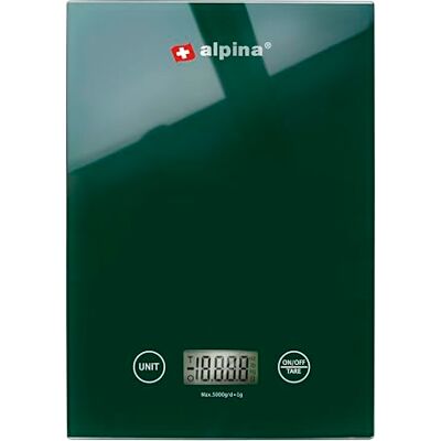 alpina Küchenwaage Digital Küchenwage in g, lb, oz und ml Präzision Wage mit Tara-Funktion Küchenzubehör 22 x 15,5 cm Grün alpina Küchenwaage Digital Küchenwage in g, lb, oz und ml Präzision Wage mit Tara-Funktion Küchenzubehör 22 x 15,5 cm Grün