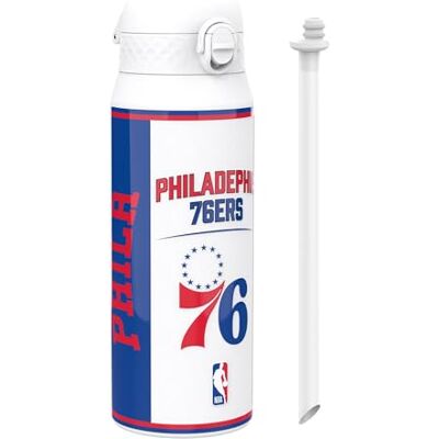 ion8 NBA Philadelphia 76ers Trinkflasche Mit Herausnehmbarem Strohhalm, 750ml/24oz, Auslaufsichere Isolierflasche, Leicht Zu Öffnen, Sicherer Verschluss, Spülmaschinenfest, Klappdeckel, Metallflasche ion8 NBA Philadelphia 76ers Trinkflasche Mit Herausnehmbarem Strohhalm, 750ml/24oz, Auslaufsichere Isolierflasche, Leicht Zu Öffnen, Sicherer Verschluss, Spülmaschinenfest, Klappdeckel, Metallflasche