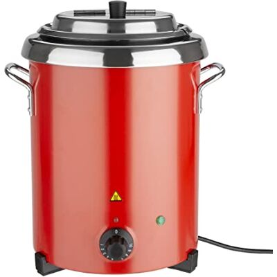 Buffalo Suppenkessel mit Griffen 5,7 Liter, rot, 35°C bis 95°C, elektrischer Buffetwärmer mit Nassbeheizung ideal für Suppe, Glühwein oder Apfelwein, Chili, Brei oder Bohnen für den gewerblichen und privaten Gebrauch, GH227 Buffalo Suppenkessel mit Griffen 5,7 Liter, rot, 35°C bis 95°C, elektrischer Buffetwärmer mit Nassbeheizung ideal für Suppe, Glühwein oder Apfelwein, Chili, Brei oder Bohnen für den gewerblichen und privaten Gebrauch, GH227