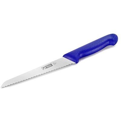 Thermohauser Backblechmesser aus Klingenstahl, einseitiger Wellenschliff, mit blauem Kunststoffgriff, Klinge 18 cm Thermohauser Backblechmesser aus Klingenstahl, einseitiger Wellenschliff, mit blauem Kunststoffgriff, Klinge 18 cm