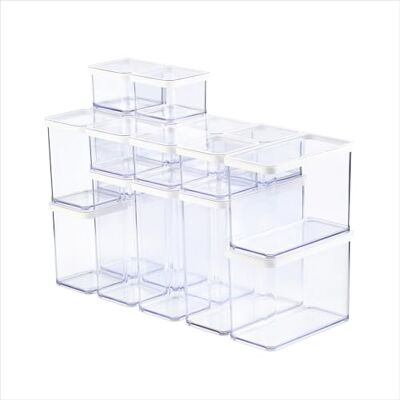 Rotho Plastikbox mit Deckel Loft 19er-Set 0,5–3,2 L in transparent Weiß Rotho Plastikbox mit Deckel Loft 19er-Set 0,5–3,2 L in transparent Weiß