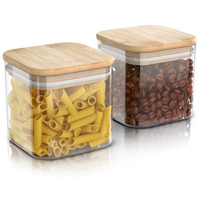Arendo Vorratsgläser mit Deckel 800ml 2er Set Behälter aus Glas – hitzebeständig – Vorratsdosen/Vorratsbehälter mit Bambusdeckel luftdicht für Müsli Zucker Mehl Kaffee Reis Arendo Vorratsgläser mit Deckel 800ml 2er Set Behälter aus Glas – hitzebeständig – Vorratsdosen/Vorratsbehälter mit Bambusdeckel luftdicht für Müsli Zucker Mehl Kaffee Reis