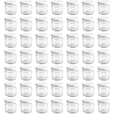 Vitrea 50x Mini Marmeladengläser 50 ml mit Deckel Weiß TO 43 kleine Einmachgläser zum befüllen mit Schraubdeckel Schraubgläser leere Gläser für Marmelade 50 Stück Vitrea 50x Mini Marmeladengläser 50 ml mit Deckel Weiß TO 43 kleine Einmachgläser zum befüllen mit Schraubdeckel Schraubgläser leere Gläser für Marmelade 50 Stück