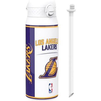 ion8 NBA Los Angeles Lakers Trinkflasche Mit Herausnehmbarem Strohhalm, 750ml/24oz, Auslaufsichere Isolierflasche, Leicht Zu Öffnen, Sicherer Verschluss, Spülmaschinenfest, Klappdeckel, Metallflasche ion8 NBA Los Angeles Lakers Trinkflasche Mit Herausnehmbarem Strohhalm, 750ml/24oz, Auslaufsichere Isolierflasche, Leicht Zu Öffnen, Sicherer Verschluss, Spülmaschinenfest, Klappdeckel, Metallflasche