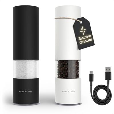 LARS NYSØM LARS NYSOM Salz und Pfeffermühle Elektrisch Gewürzmühle Elektrisch USB-C Wiederaufladbare Gewürzmühlen Set mit Keramikmahlwerk 6 Stufen von sehr fein bis sehr grob Deckel schützt vor Krümel LARS NYSØM LARS NYSOM Salz und Pfeffermühle Elektrisch Gewürzmühle Elektrisch USB-C Wiederaufladbare Gewürzmühlen Set mit Keramikmahlwerk 6 Stufen von sehr fein bis sehr grob Deckel schützt vor Krümel