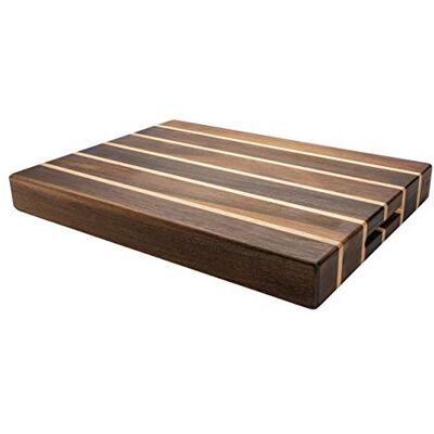 Rio Multi-Holz Schneidebrett Akazie, Verkohlte Akazie & Kautschukholz Rechteckig, 40 x 30 x 4,5 cm, Extra-dick WB-54030CR Rio Multi-Holz Schneidebrett Akazie, Verkohlte Akazie & Kautschukholz Rechteckig, 40 x 30 x 4,5 cm, Extra-dick WB-54030CR