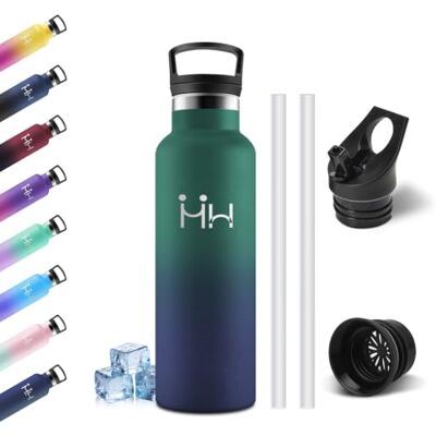 Mulbijeo Trinkflasche Edelstahl 750ML BPA-Frei, Auslaufsichere Isolierflasche Doppelwandig, Wasserflasche mit Strohhalm, 18/8 Edelstahl, Thermosflasche, Trinkflasche Kohlensäure Geeignet für Sport Mulbijeo Trinkflasche Edelstahl 750ML BPA-Frei, Auslaufsichere Isolierflasche Doppelwandig, Wasserflasche mit Strohhalm, 18/8 Edelstahl, Thermosflasche, Trinkflasche Kohlensäure Geeignet für Sport