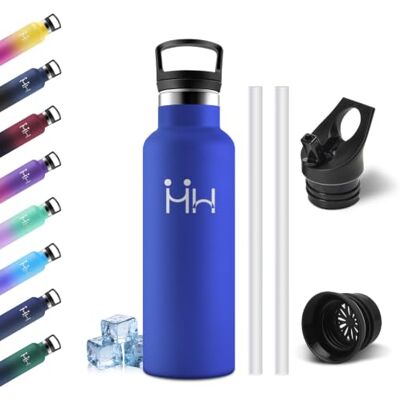 Mulbijeo Trinkflasche Edelstahl 750ML BPA-Frei, Auslaufsichere Isolierflasche Doppelwandig, Wasserflasche mit Strohhalm, 18/8 Edelstahl, Thermosflasche, Trinkflasche Kohlensäure Geeignet für Sport Mulbijeo Trinkflasche Edelstahl 750ML BPA-Frei, Auslaufsichere Isolierflasche Doppelwandig, Wasserflasche mit Strohhalm, 18/8 Edelstahl, Thermosflasche, Trinkflasche Kohlensäure Geeignet für Sport