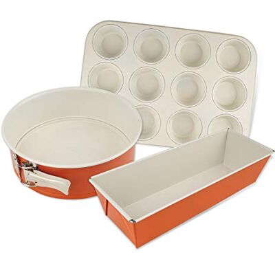 Dr. Oetker Backformen-Set DieMaus, runde Springform, hochwertige Kastenform aus Stahlblech, Formen mit Antihaftbeschichtung, langlebige Muffinform (Farbe: Maus-Orange/Creme), Menge: 1 x 3er Set Dr. Oetker Backformen-Set DieMaus, runde Springform, hochwertige Kastenform aus Stahlblech, Formen mit Antihaftbeschichtung, langlebige Muffinform (Farbe: Maus-Orange/Creme), Menge: 1 x 3er Set