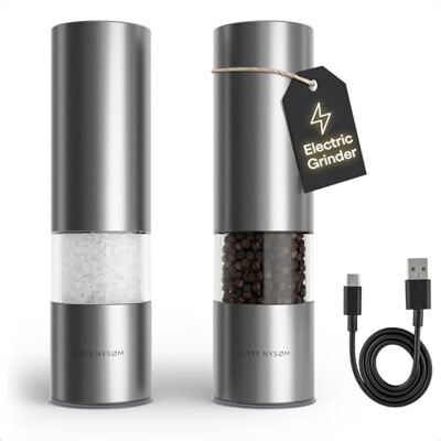 LARS NYSØM LARS NYSOM Salz und Pfeffermühle Elektrisch Gewürzmühle Elektrisch USB-C Wiederaufladbare Gewürzmühlen Set mit Keramikmahlwerk 6 Stufen von sehr fein bis sehr grob Deckel schützt vor Krümel LARS NYSØM LARS NYSOM Salz und Pfeffermühle Elektrisch Gewürzmühle Elektrisch USB-C Wiederaufladbare Gewürzmühlen Set mit Keramikmahlwerk 6 Stufen von sehr fein bis sehr grob Deckel schützt vor Krümel