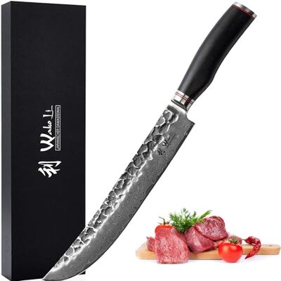 Wakoli EBO Sashimi-Messer 25 cm Klinge, 67 Lagen Damaststahl mit VG-10-Kern Fischmesser, Hammerschlag, schwarzer Eichenholzgriff, 15° V-Schliff je Seite, 60±2 HRC; für Sushi & Fischfilets, Geschenkbox. Wakoli EBO Sashimi-Messer 25 cm Klinge, 67 Lagen Damaststahl mit VG-10-Kern Fischmesser, Hammerschlag, schwarzer Eichenholzgriff, 15° V-Schliff je Seite, 60±2 HRC; für Sushi & Fischfilets, Geschenkbox.
