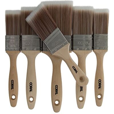 CORAL 31599 Maler-Pack Pinsel 6 Stück Professionelle Qualität mit FSC-Holz 6 Stück Set 2 x 3,8 cm, 2 x 5,1 cm, 7,6 cm und 5,1 cm Stubby Pinsel CORAL 31599 Maler-Pack Pinsel 6 Stück Professionelle Qualität mit FSC-Holz 6 Stück Set 2 x 3,8 cm, 2 x 5,1 cm, 7,6 cm und 5,1 cm Stubby Pinsel