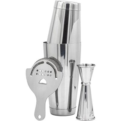 ART Professionelles Cocktail-Shaker-Set Barkeeper-Set: gewichtete Boston Shaker Dosen, Hawthorne-Sieb und japanischer Messbecher ART Professionelles Cocktail-Shaker-Set Barkeeper-Set: gewichtete Boston Shaker Dosen, Hawthorne-Sieb und japanischer Messbecher