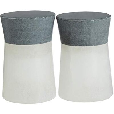 Premier Housewares White/Grey Finish Salt and Pepper Set Premier Housewares White/Grey Finish Salt and Pepper Set