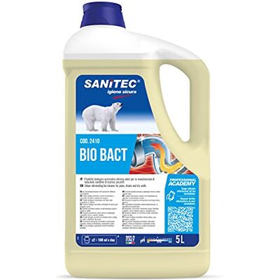 SANITEC igiene sicura Bio Bact Abflussreiniger, 5 kg, Parfümfrei, Flüssig, Entfettung, Ideal für verstopfte Rohre und professionelle Küchen SANITEC igiene sicura Bio Bact Abflussreiniger, 5 kg, Parfümfrei, Flüssig, Entfettung, Ideal für verstopfte Rohre und professionelle Küchen