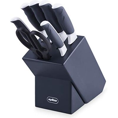 Zyliss E920263 Comfort Messerblock Set 7-TLG, Japanischer Edelstahl, Dunkelgrauer/weißer Griff, Messerblock mit 6x Messer und 1x Schere, Spülmaschinenfest, 5 Jahre Garantie Zyliss E920263 Comfort Messerblock Set 7-TLG, Japanischer Edelstahl, Dunkelgrauer/weißer Griff, Messerblock mit 6x Messer und 1x Schere, Spülmaschinenfest, 5 Jahre Garantie