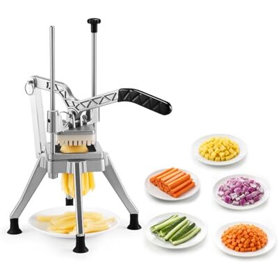 VEVOR Pommes Frites Schneider, Kartoffelschneider mit 1/4 Zoll Klinge aus 420J2-Edelstahl, Frittenschneider, Gemüseschneider, Obstschneider mit Ergonomischem Griff, für Restaurants, Cafeterias VEVOR Pommes Frites Schneider, Kartoffelschneider mit 1/4 Zoll Klinge aus 420J2-Edelstahl, Frittenschneider, Gemüseschneider, Obstschneider mit Ergonomischem Griff, für Restaurants, Cafeterias
