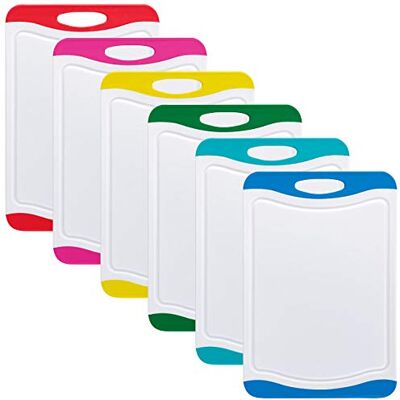 Rosenstein & Söhne Schneidebrett BPA frei: 6er-Set Schneidebretter in 6 Farben, antibakteriell, je 29 x 20 cm (Kunststoff Set, Frühstücksbretter, Farbe) Rosenstein & Söhne Schneidebrett BPA frei: 6er-Set Schneidebretter in 6 Farben, antibakteriell, je 29 x 20 cm (Kunststoff Set, Frühstücksbretter, Farbe)