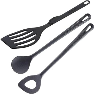 Westmark Koch-Set, 3-tlg.: 2 Kochlöffel + 1 Pfannenwender, Gentle + Flonal, Schwarz, 203522E8 Westmark Koch-Set, 3-tlg.: 2 Kochlöffel + 1 Pfannenwender, Gentle + Flonal, Schwarz, 203522E8