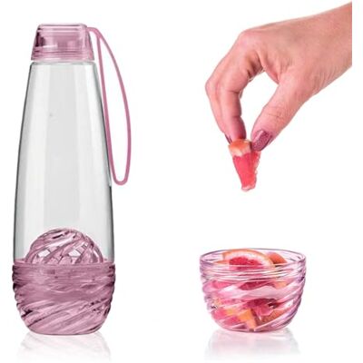 Avilia Pinke und transparente Trinkflasche aus Tritan mit praktischem Teesieb für die Zubereitung von Kräutertees 750 ml Ideal für heiße oder kalte Getränke herausnehmbares und leicht zu Avilia Pinke und transparente Trinkflasche aus Tritan mit praktischem Teesieb für die Zubereitung von Kräutertees 750 ml Ideal für heiße oder kalte Getränke herausnehmbares und leicht zu