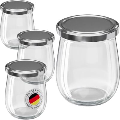 WELLGRO 6x Einmachgläser mit Schraubdeckel 417ml Deckel To 82 silber Made in Germany Vorratsgläser mit Deckel, Gärglas, Dessertgläser WELLGRO 6x Einmachgläser mit Schraubdeckel 417ml Deckel To 82 silber Made in Germany Vorratsgläser mit Deckel, Gärglas, Dessertgläser