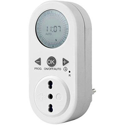 Electraline 58106 Timer Digitaltimer Tägliche mit Temperaturbereich Programmierung, Weiß Electraline 58106 Timer Digitaltimer Tägliche mit Temperaturbereich Programmierung, Weiß