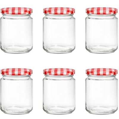 Vitrea 6x Marmeladengläser 275 ml mit Deckel Rot Kariert TO 66 Einmachgläser zum befüllen mit Schraubdeckel Sturzgläser für Marmelade Schraubgläser leere Gläser 6 Stück Vitrea 6x Marmeladengläser 275 ml mit Deckel Rot Kariert TO 66 Einmachgläser zum befüllen mit Schraubdeckel Sturzgläser für Marmelade Schraubgläser leere Gläser 6 Stück