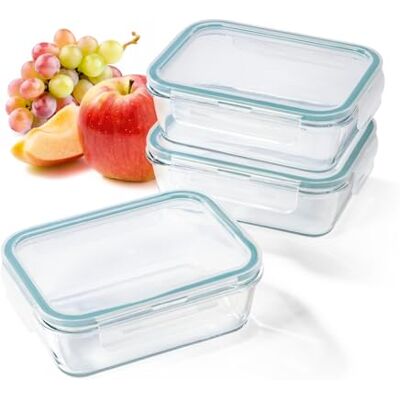 GOURMETmaxx Glas-Frischhaltedosen Klick-It 3 Dosen 900 ml Als Brotdose oder für Meal Prep Spülmaschinen- Mikrowellen- und Gefrierschrankgeeignet Aufbewahrungsbox-Deckel GOURMETmaxx Glas-Frischhaltedosen Klick-It 3 Dosen 900 ml Als Brotdose oder für Meal Prep Spülmaschinen- Mikrowellen- und Gefrierschrankgeeignet Aufbewahrungsbox-Deckel