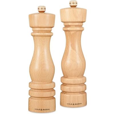 Cole & Mason H233011 London Salz und Pfeffermühle, 2er Set Manuell mit Einstellbar, Holz, 22cm, Precision+ mit Keramikmahlwerk und Carbonmahlwerk, Gewürzmühle, Mühlen für Salz, Pfeffer, Gewürze Cole & Mason H233011 London Salz und Pfeffermühle, 2er Set Manuell mit Einstellbar, Holz, 22cm, Precision+ mit Keramikmahlwerk und Carbonmahlwerk, Gewürzmühle, Mühlen für Salz, Pfeffer, Gewürze