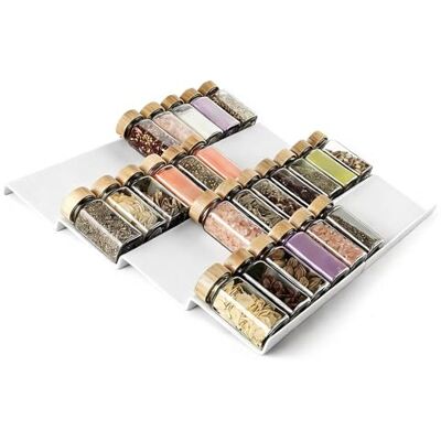 VINATO Gewürzregal Schublade Organizer 8Pcs, Gewürzschublade Einsätze, Küchen Schubladen Organizer mit hohe Belastbarkeit Multifunktionaler für Gewürzgläser, Gewürzaufbewahrung, Weiß VINATO Gewürzregal Schublade Organizer 8Pcs, Gewürzschublade Einsätze, Küchen Schubladen Organizer mit hohe Belastbarkeit Multifunktionaler für Gewürzgläser, Gewürzaufbewahrung, Weiß