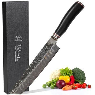 Wakoli EBO Tanto-Fleischmesser 20 cm Klinge, 67 Lagen Damaststahl/VG10-Kern Hammerschlag, schwarzer Eichenholzgriff, 15° V-Schliff beidseitig, 60±2 HRC, zum Portionieren von Fleisch, inkl. Geschenkbox. Wakoli EBO Tanto-Fleischmesser 20 cm Klinge, 67 Lagen Damaststahl/VG10-Kern Hammerschlag, schwarzer Eichenholzgriff, 15° V-Schliff beidseitig, 60±2 HRC, zum Portionieren von Fleisch, inkl. Geschenkbox.