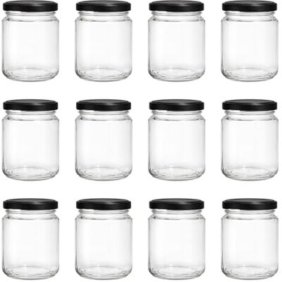 Vitrea 12x Marmeladengläser 275 ml mit Deckel Schwarz TO 66 Einmachgläser zum befüllen mit Schraubdeckel Sturzgläser für Marmelade Schraubgläser leere Gläser 12 Stück Vitrea 12x Marmeladengläser 275 ml mit Deckel Schwarz TO 66 Einmachgläser zum befüllen mit Schraubdeckel Sturzgläser für Marmelade Schraubgläser leere Gläser 12 Stück