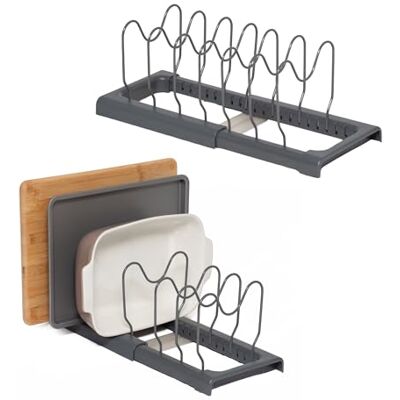 simplywire Erweiterbar Backblech 2er Pack Grau Groß Ausziehbar Schneidebrett- Pfannendeckelaufbewahrung Küchenschrank-Organizer ABS-Kunststoff simplywire Erweiterbar Backblech 2er Pack Grau Groß Ausziehbar Schneidebrett- Pfannendeckelaufbewahrung Küchenschrank-Organizer ABS-Kunststoff