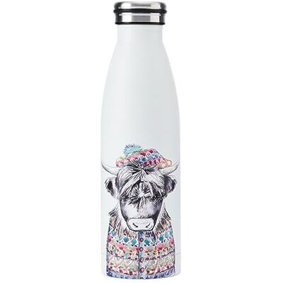 Mikasa Tipperleyhill Highland Cow Doppelwandige Edelstahlwasserflasche - Wasserflasche Mikasa Tipperleyhill Highland Cow Doppelwandige Edelstahlwasserflasche - Wasserflasche