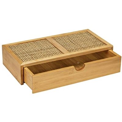 WENKO Badbox Allegre, dekorative Box mit Schublade im trendigen Boho-Style aus hochwertigem Bambus und Rattan-Geflecht, zur Aufbewahrung von Badutensilien oder Accessoires, 28 x 6 x 14 cm, Natur WENKO Badbox Allegre, dekorative Box mit Schublade im trendigen Boho-Style aus hochwertigem Bambus und Rattan-Geflecht, zur Aufbewahrung von Badutensilien oder Accessoires, 28 x 6 x 14 cm, Natur