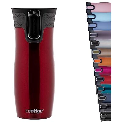 Contigo Thermobecher West Loop Autoseal, Edelstahl Isolierbecher, Reisebecher, Kaffebecher To Go, auslaufsicher, 100% dicht, hält bis zu 5h heiß/12h kalt, 470 ml, BPA frei, Red Contigo Thermobecher West Loop Autoseal, Edelstahl Isolierbecher, Reisebecher, Kaffebecher To Go, auslaufsicher, 100% dicht, hält bis zu 5h heiß/12h kalt, 470 ml, BPA frei, Red