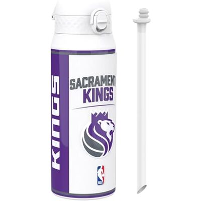 ion8 NBA Sacramento Kings Trinkflasche Mit Herausnehmbarem Strohhalm, 750ml/24oz, Auslaufsichere Isolierflasche, Leicht Zu Öffnen, Sicherer Verschluss, Spülmaschinenfest, Klappdeckel, Metallflasche ion8 NBA Sacramento Kings Trinkflasche Mit Herausnehmbarem Strohhalm, 750ml/24oz, Auslaufsichere Isolierflasche, Leicht Zu Öffnen, Sicherer Verschluss, Spülmaschinenfest, Klappdeckel, Metallflasche