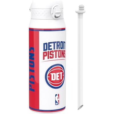 ion8 NBA Detroit Pistons Trinkflasche Mit Herausnehmbarem Strohhalm, 750ml/24oz, Auslaufsichere Isolierflasche, Leicht Zu Öffnen, Sicherer Verschluss, Spülmaschinenfest, Klappdeckel, Metallflasche ion8 NBA Detroit Pistons Trinkflasche Mit Herausnehmbarem Strohhalm, 750ml/24oz, Auslaufsichere Isolierflasche, Leicht Zu Öffnen, Sicherer Verschluss, Spülmaschinenfest, Klappdeckel, Metallflasche