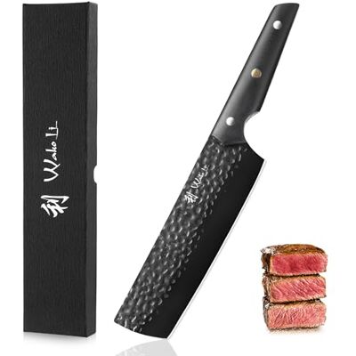 Wakoli Yugen Nakirimesser 18 cm Klinge, Edelstahl, Titan-Finish, G10-Griff Full-Tang-Konstruktion, 55±1 HRC und beidseitiger 15° V-Schliff für kontrollierte Druckschnitte bei Gemüse und Kräutern Wakoli Yugen Nakirimesser 18 cm Klinge, Edelstahl, Titan-Finish, G10-Griff Full-Tang-Konstruktion, 55±1 HRC und beidseitiger 15° V-Schliff für kontrollierte Druckschnitte bei Gemüse und Kräutern