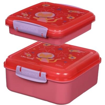 Sistema Expressions Kids Bento Brotdose Set Bento Cube (1,25L) & Sandwich Box (450ml) Space Kitty Popsicle Sistema Expressions Kids Bento Brotdose Set Bento Cube (1,25L) & Sandwich Box (450ml) Space Kitty Popsicle