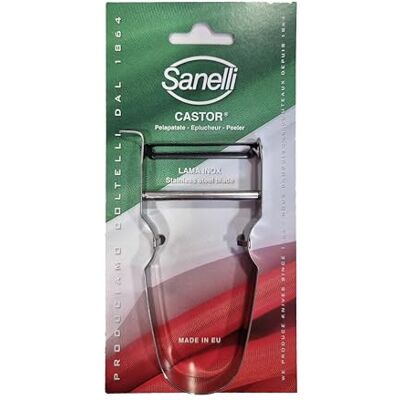 Sanelli Professioneller Sparschäler Castor aus Edelstahl, Klinge aus Edelstahl Sanelli Professioneller Sparschäler Castor aus Edelstahl, Klinge aus Edelstahl
