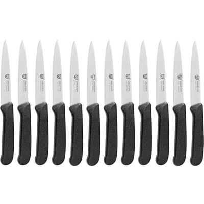 GRÄWE Gemüsemesser, 12er Set, kleines Küchenmesser-Set, Obstmesser, Schälmesser, Edelstahl, schwarz, super scharf geschliffen GRÄWE Gemüsemesser, 12er Set, kleines Küchenmesser-Set, Obstmesser, Schälmesser, Edelstahl, schwarz, super scharf geschliffen